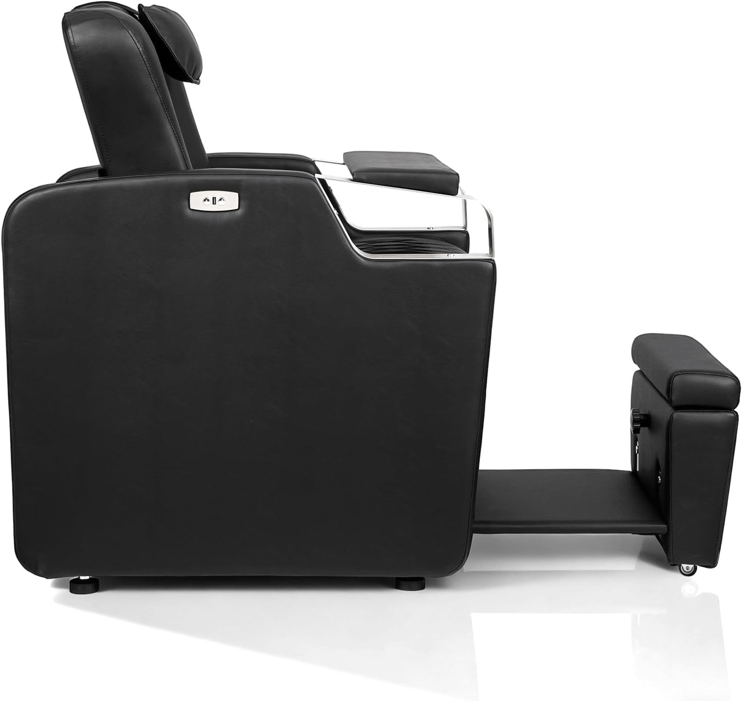 Electric Pedicure Chair - Adjustable Backrest, Movable Hand Pillow & Hidden Storage | Professional Nail Tech Spa Station (Black)