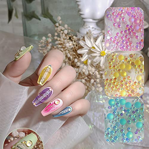 FULZTEY Crystal Mermaid Rhinestones Set 810Pcs Matte Candy Color Nail Art Gem