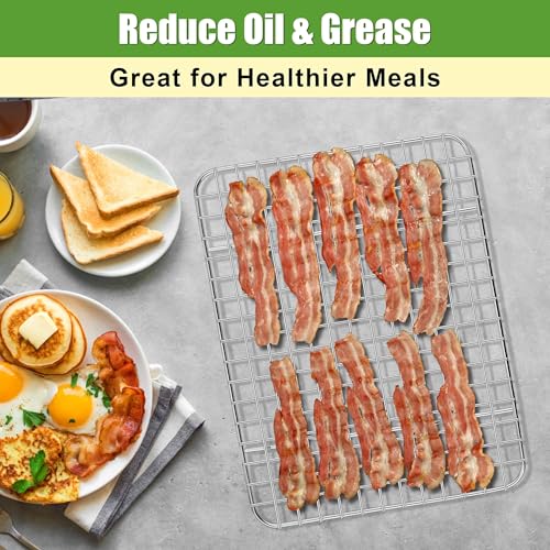 Homikit 12x9 Inch Stainless Steel Cooling Rack Set - 2 Pack Baking Racks