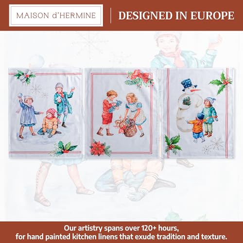 Maison d'Hermine Set of 3 Cotton Kitchen Towels - 27.5" x 20"