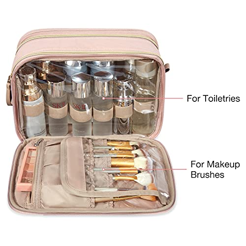 BAGSMART Medium Pink Toiletry Bag for Women - Water-resistant