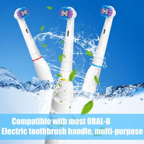 White Replacement Toothbrush Heads for Oral-B Electric Toothbrushes - Pack of 8