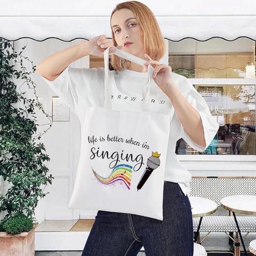 LEVLO I'm Singing Tote Music Lover Cosmetic Makeup Bag Gift for Women & Girls