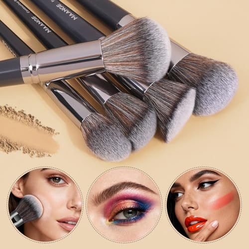 MAANGE 30-Piece Professional Makeup Brush Set with Case – Synthetic