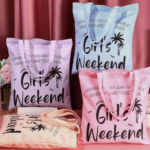 Paterr 8 Pcs Girls Weekend Gift Set - Stylish Color Tote & Makeup Bags