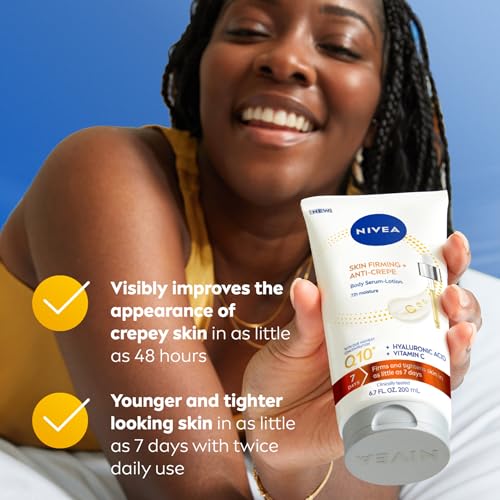NIVEA Skin Firming Anti-Crepe Body Serum-Lotion with Q10 & Hyaluronic Acid, 6.7 Fl Oz