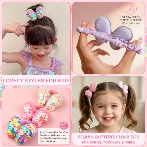 Kids Girls Hair Accessories Set with Pink Storage Box - 246 Pieces including Ties Clips & Bands