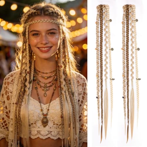 Amorite 16" Boho Clip-In Braid Extensions - Synthetic Bohemian Hairpieces