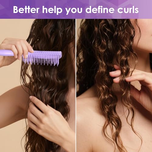 QUWHE Pink Dual-Vented Curl Defining & Detangling Hair Brush for Wet & Dry Hair