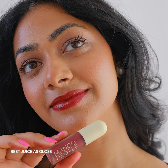 Hydrating Glossy Fruit Lip Stain - Beet Juice Deep Berry | 0.11 oz, Long-Lasting Vegan Tint