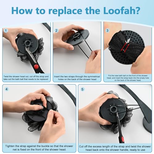 20.5'' Loofah with Handle - Ergonomic Body Scrubber for All Skin Types
