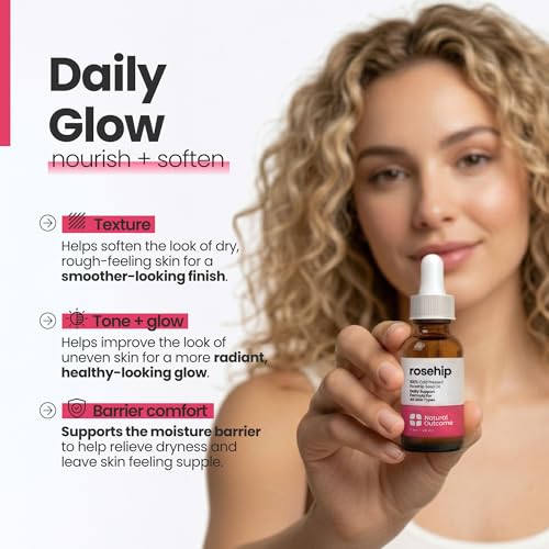 Natural Outcome Rosehip Oil 100% Pure Cold-Pressed Facial Oil 1 oz - Anti-Aging & Hydrating