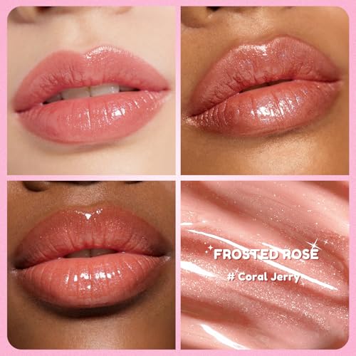 Color Nymph Frosted Rose 3D Lip Plumper Set - High Shine Hydrating Gloss, Non-Sticky Moisturizer, 2 Pack