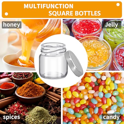 10-Pack 1.5 oz Clear Glass Honey Jars with Airtight Lids