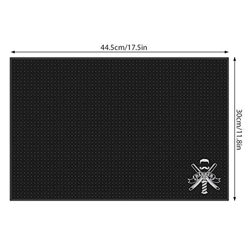 Segbeauty 17.5x11.8 Inch Black Anti-Slip Rubber Barber Mat for Stations & Countertops