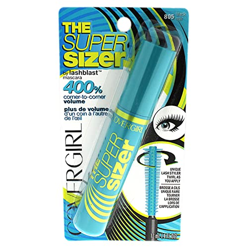 CoverGirl Super Sizer Volumizing Mascara - Bold, Fanned Lashes, 0.4 oz