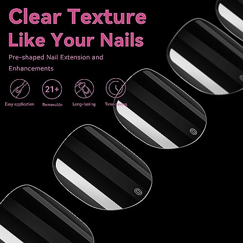 UNA GELLA Short Oval Almond Gel Nail Tips - 360pcs 15 Sizes Press On Nails