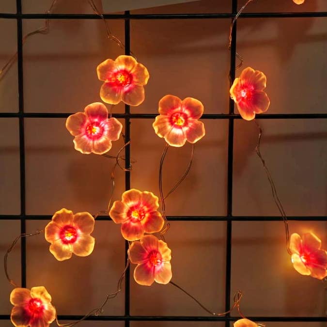 Cherry Blossom String Lights - 13ft 40 LED Fairy Lights with Timer