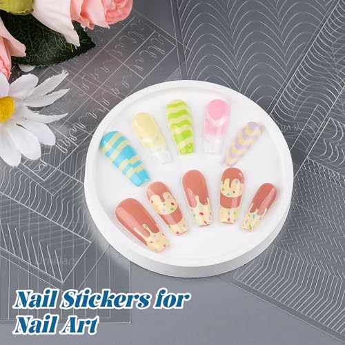 Umillars French & Milk Nail Stickers Set - 6 Sheets Transparent Nail Tips Guides