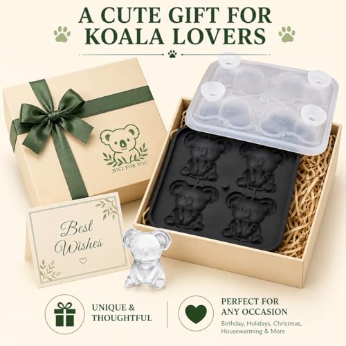 3D Koala Ice Cube Tray Mold - Fun Silicone Molds for Whiskey