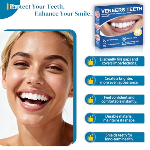 Temporary Smile Veneers Kit - Natural Looking Cosmetic Teeth for Comfort Fit