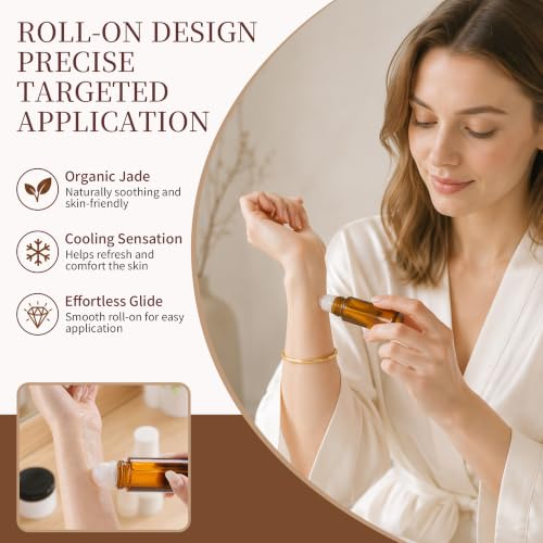 Purple Rose Quartz Roller Ball Perfume Bottle - 50ml Amber Glass
