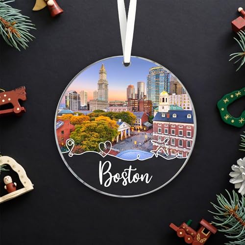 Boston Christmas Ornament - Acrylic City Souvenir Gift