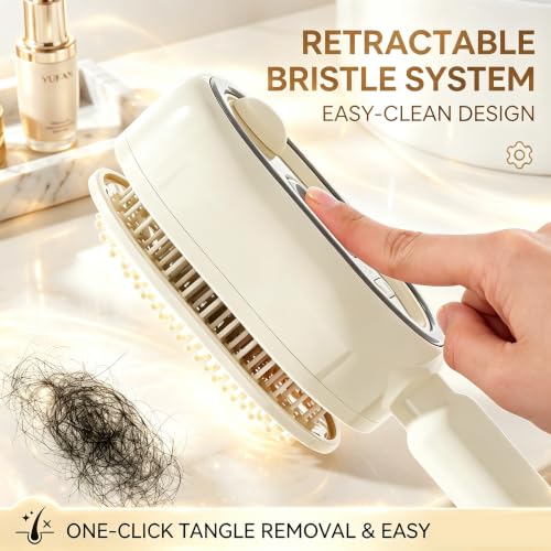 3-in-1 Electric Mist Hair Brush - Self-Cleaning Scalp Massager & Detangler