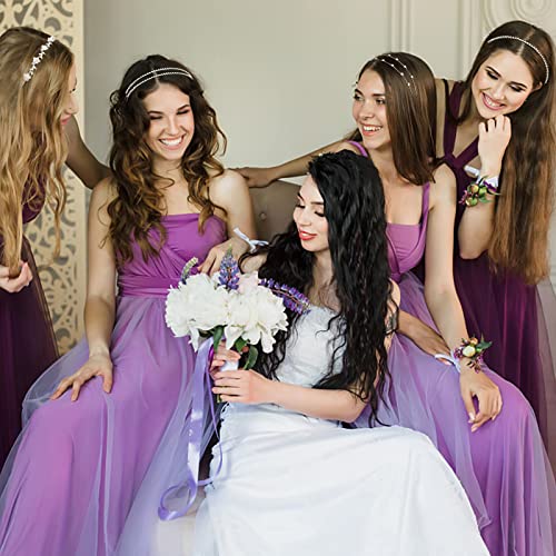 Jaciya Silver Rhinestone Headbands Bridal Headpieces for Wedding & Formal Wear