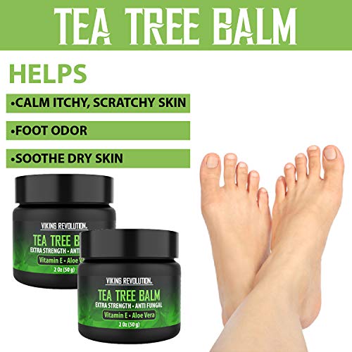 Viking Revolution Tea Tree Oil Foot Balm - 2 Pack for Dry Skin
