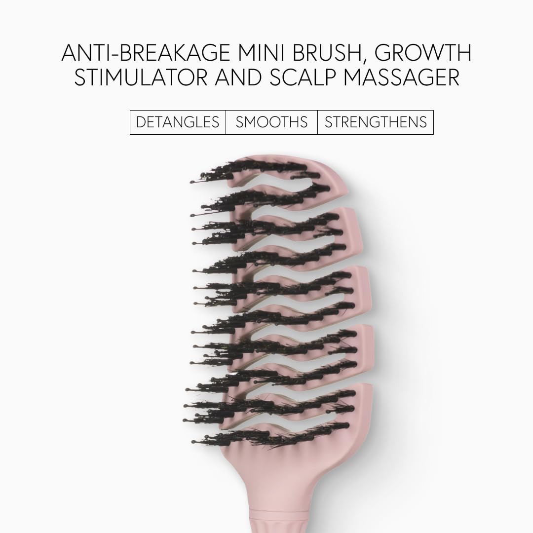 MONCHO MORENO Magic Brush - Professional Detangling Hair Brush for Dry Hair, Anti-Breakage & Anti-Frizz Brush for Fine, Thick & Curly Hair, Adds Shine (Pink)