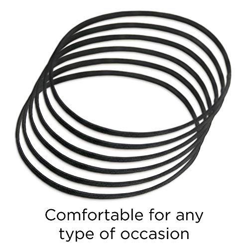 GOODY Ouchless Black Hairbands, 6 Count Pack of 2 - No Metal
