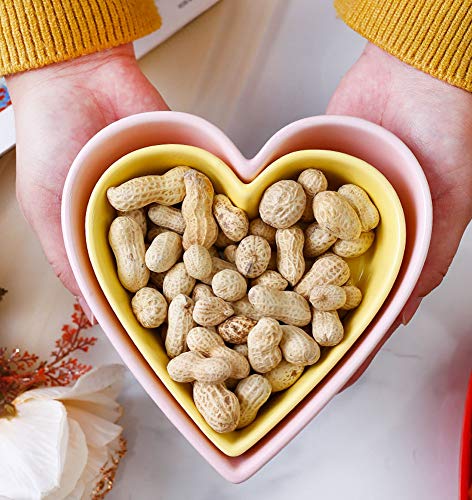 Sizikato Heart Shaped Ceramic Bowl for Snacks & Desserts
