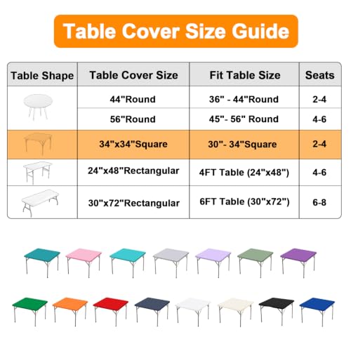 Eco-Friendly 34" Square Fitted Table Cloth - Stretchy Sage Green