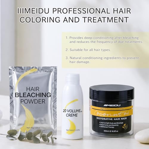 IIIMEIDU 20 Volume Hair Developer - 3.5 Fl Oz Professional Cream Hair Bleach & Color Deposit