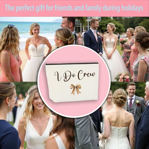 3-Piece I Do Crew Wedding Emergency Kit: Waterproof Bridesmaid Makeup Bags