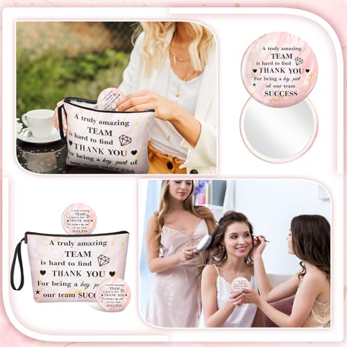 24-Piece Inspirational Makeup Bag and Pocket Mirror Gift Set for Women
