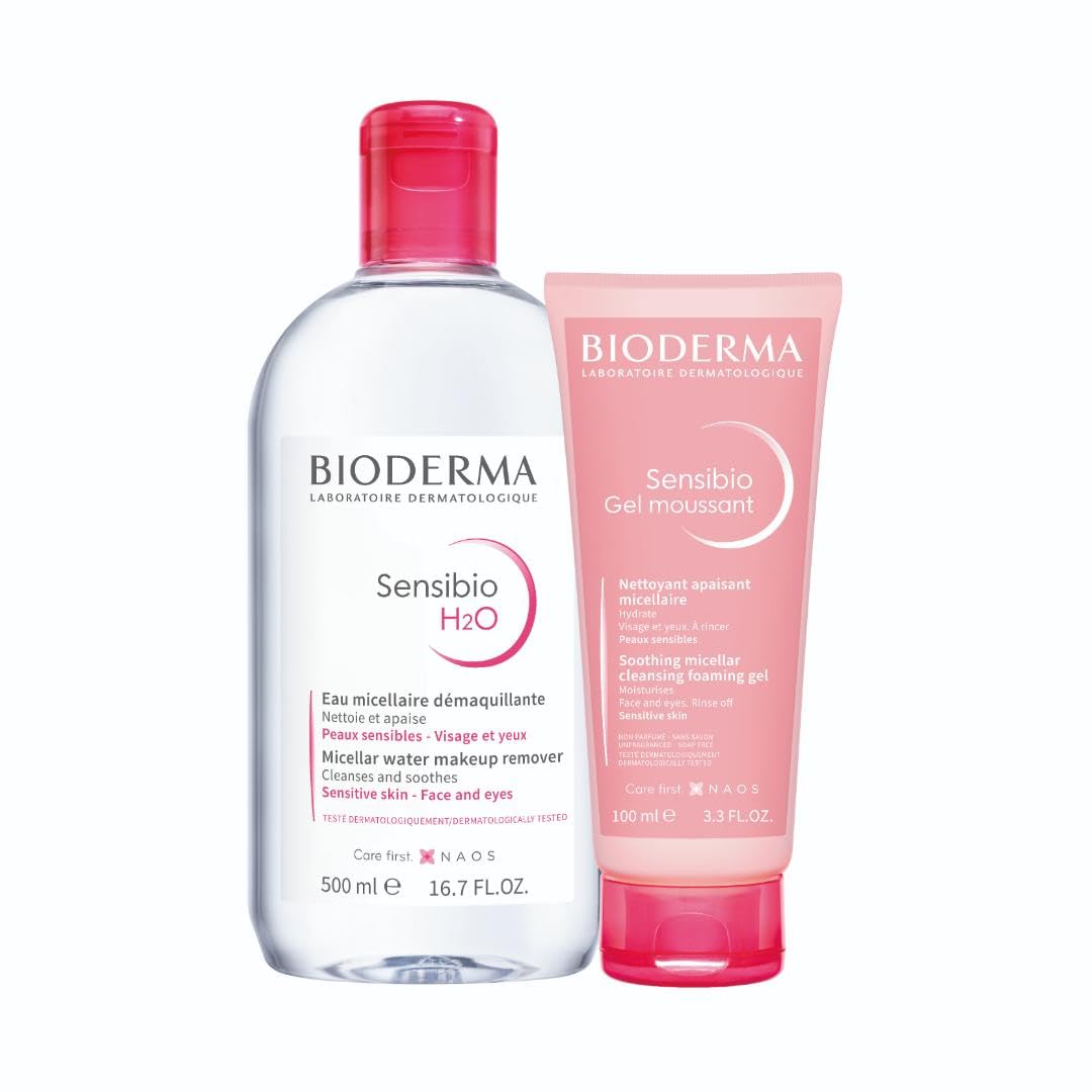 Bioderma Sensibio H2O Micellar Water - Gentle Makeup Remover & Face Cleanser for Sensitive Skin | 16.7 Fl Oz