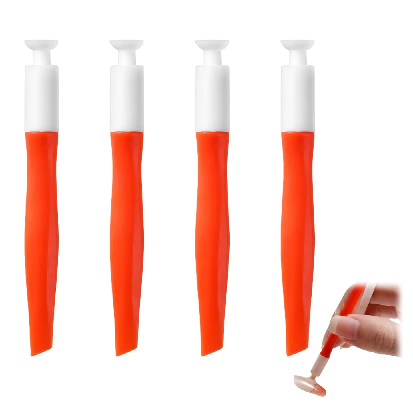 VONMAOGU 4Pcs Damage-Free Press On Nail Tools, Dual-Ended Silicone Suction Cup Lifter and Pry Bar for Easy Nail Tips Change, Manicure Kit for DIY & Professional