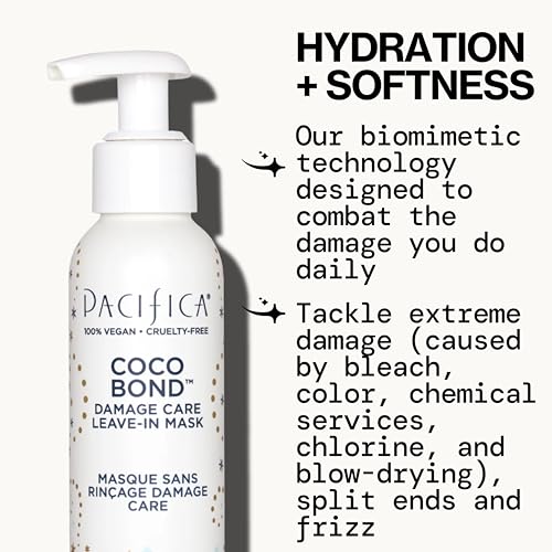 Pacifica Coco Bond Leave-In Repair Mask for Damaged Hair - 4 Fl Oz