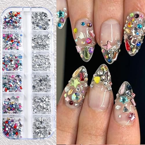 4000Pcs Colorful Rhinestone Nail Art Charms - 3D Mini Gems