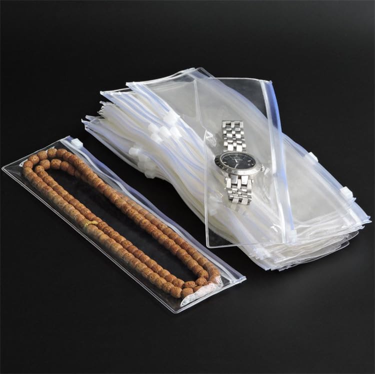 Clear Plastic Jewelry Zipper Bags - 20Pcs Waterproof Dustproof Storage for Earrings & Beads