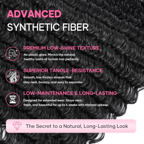Flvaco Burmese Curly Feather Crochet Hair 12" - 50 Strands for Black Women, Model 1B#