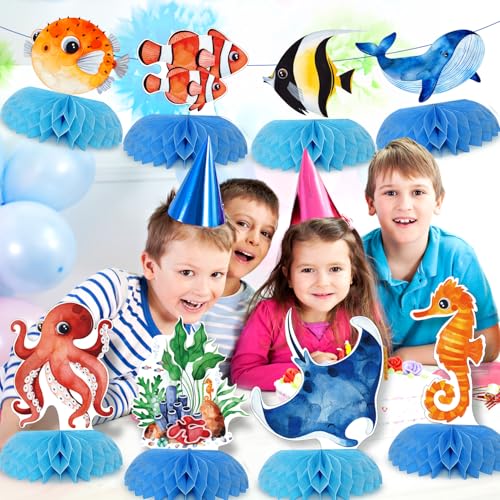 12pcs Ocean Sea Animal Honeycomb Centerpieces for Parties