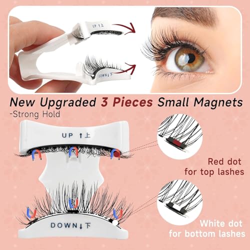 Higu Clace Magnetic Eyelashes 4 Pairs with Applicator Natural Look Wispy No Eyeliner B09