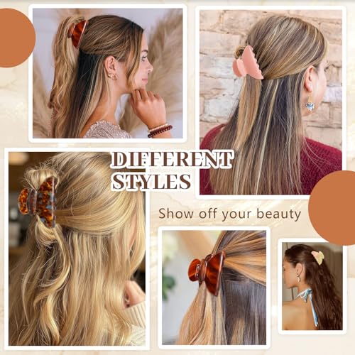 Multi Color 4 Pack Hair Clips for Women - Stylish Claw Clips