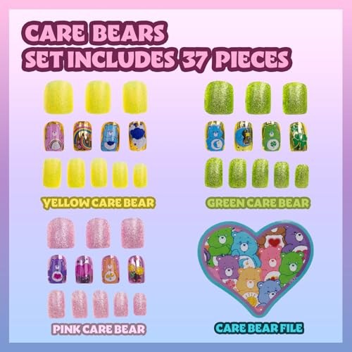 Care Bears Press-On Nails Set for Kids - 36 Pre-Glued Nails