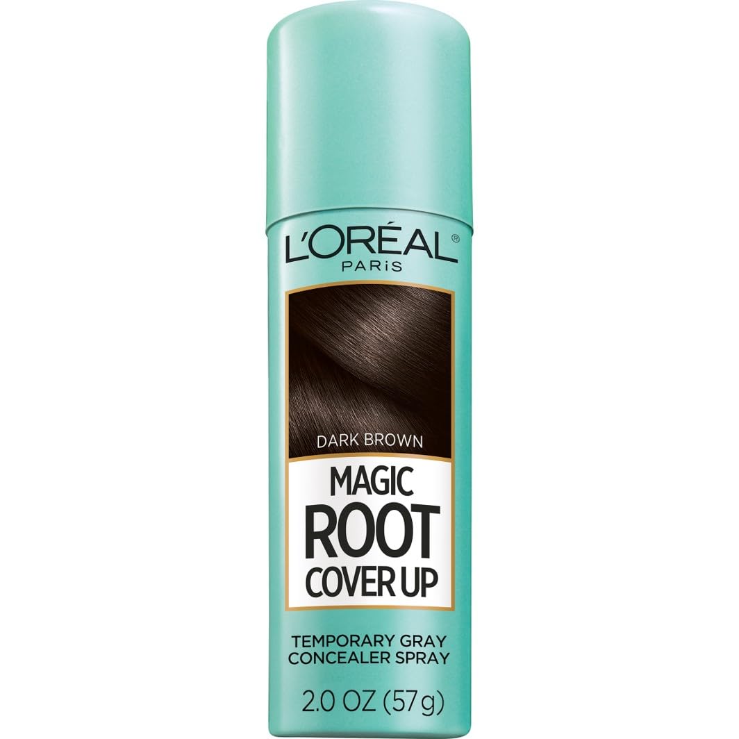 L'Oreal Paris Magic Root Cover Up - Gray Hair Spray for 100% Coverage | Lightweight, Ammonia-Free, Black, 2 oz