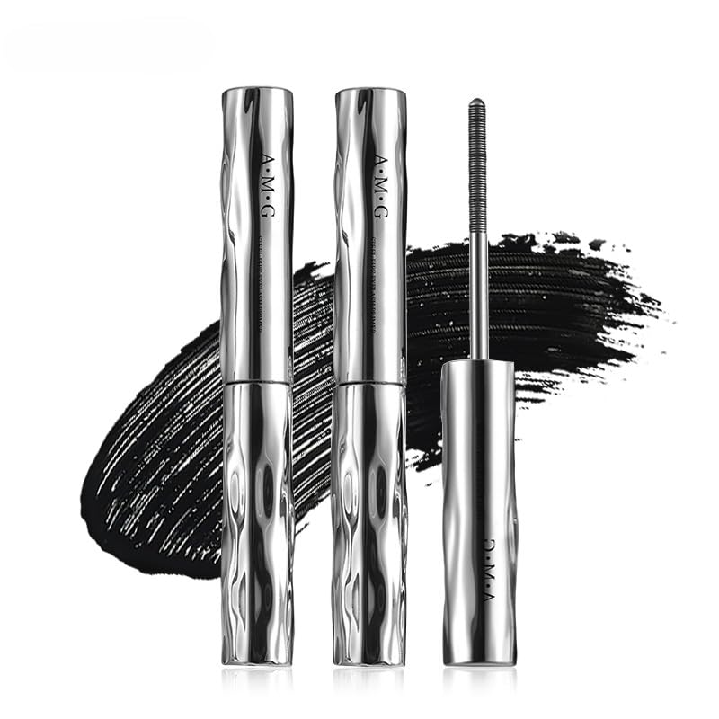 Metal Wand Mascara - Waterproof & Smudge-Proof 3D Curling, Volumizing Formula | Black, 2-Pack