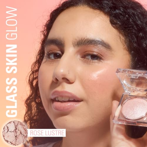 Revolution Beauty Beam Bright Highlighter Rose Lustre - 0.08 oz Powder to Liquid Glow